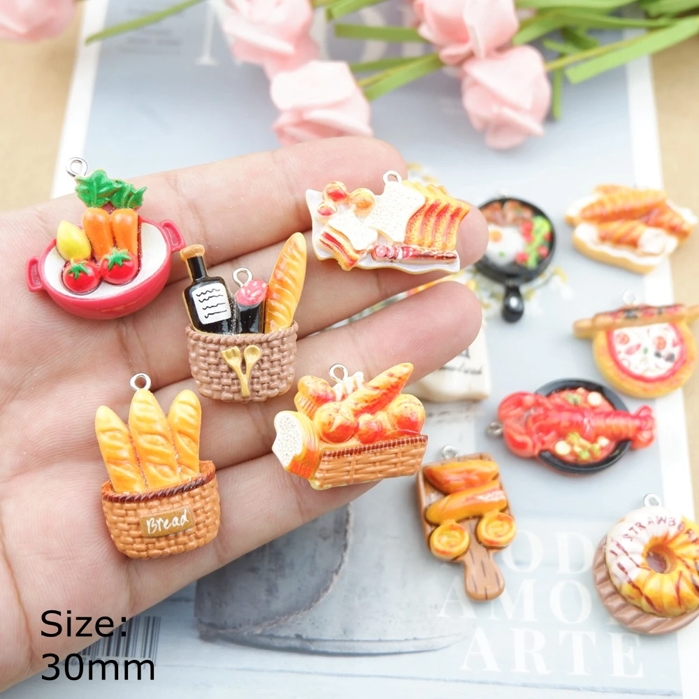Niedliche Lebensmittel Charms für Schmuck machen DIY Ohrring Armband Anhänger Zubehör Ergebnisse Telefon machen Bulk Großhandel – Detail 1
