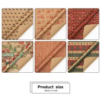 Christmas Wrapping Paper Set Christmas Theme Retro Pattern Creative Design Gift Packaging Good Things Christmas Gift Packaging 2