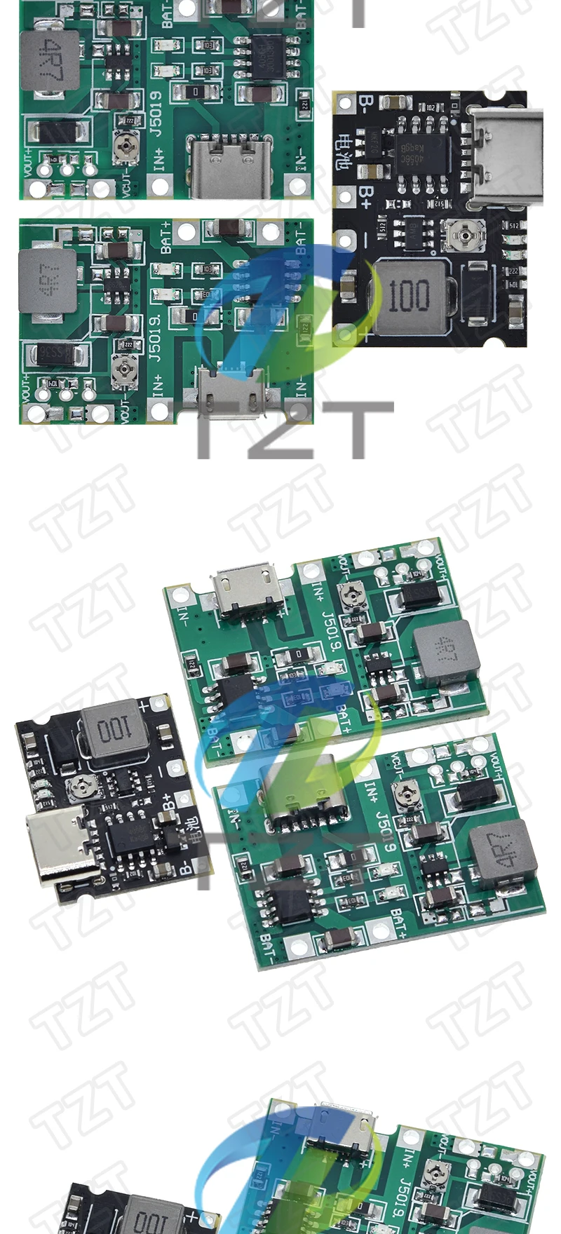 TZT NEUE Lithium Li-Ion 18650 3,7 V 4,2 V Batterie Ladegerät Bord DC-DC Step Up Boost Modul TP4056 DIY Kit Teile – Detail 7