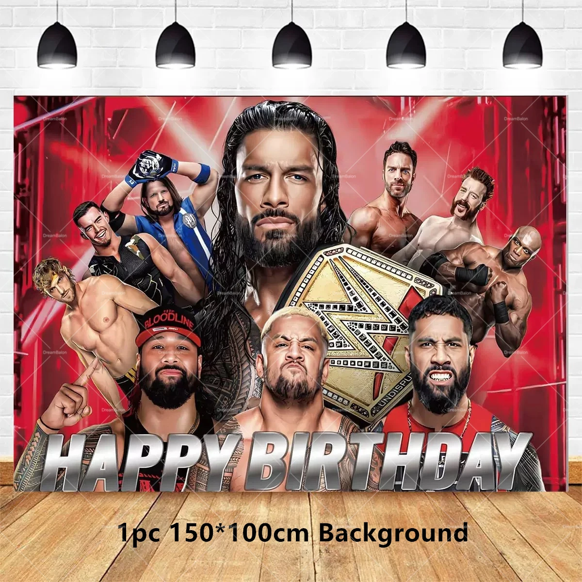 Kit Decorazioni Festa Boxe Compleanno | Striscione, Piatti, Tovaglia, Palloncini Trofeo | Forniture Tema Pugilato E Wrestling - 3