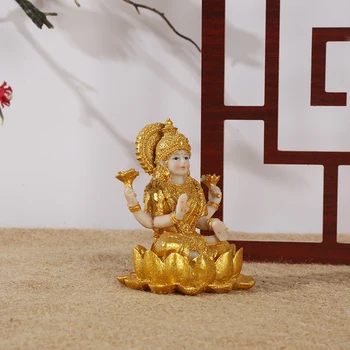 Mini déesse hindoue indienne or bouddha Figurine méditation résine cadeau prospérité salle de Yoga pour autel jardin Diwali sanctuaire bureau 1