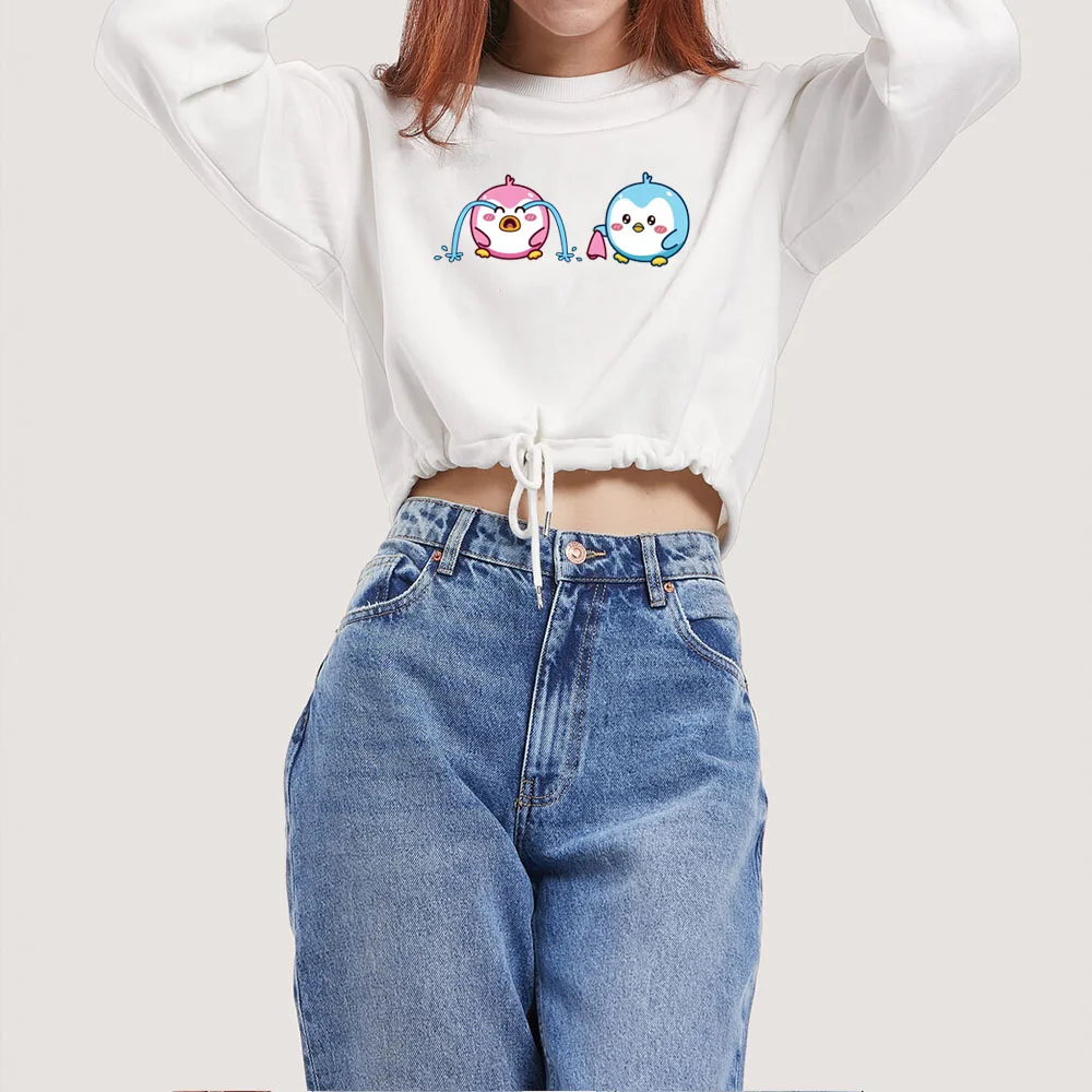 

Funny Expression Print Streetwear Fashion Crop Sweatshirts Pullovers