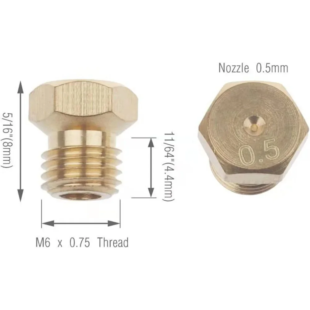 20pcs Copper Burner Nozzle 0.5mm Propane Burner Orifice Kit For LPG Nozzle Replacement Parts