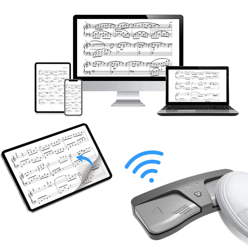 Wireless Page Turner Pedal Intelligent BT Electronic Music Sheet Flipping Page Turning Foot Pedal for Playing Performance