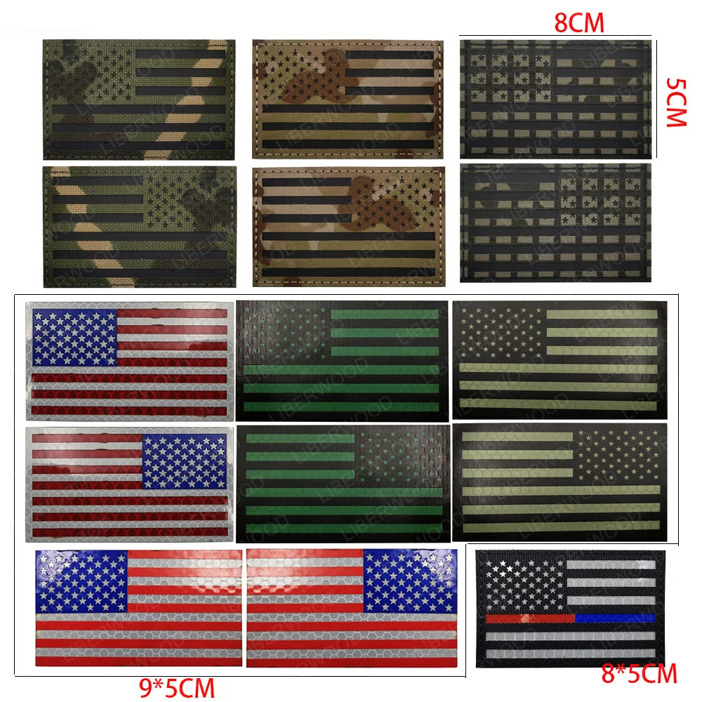 American Flag Black and Reflective 4 inch Patch