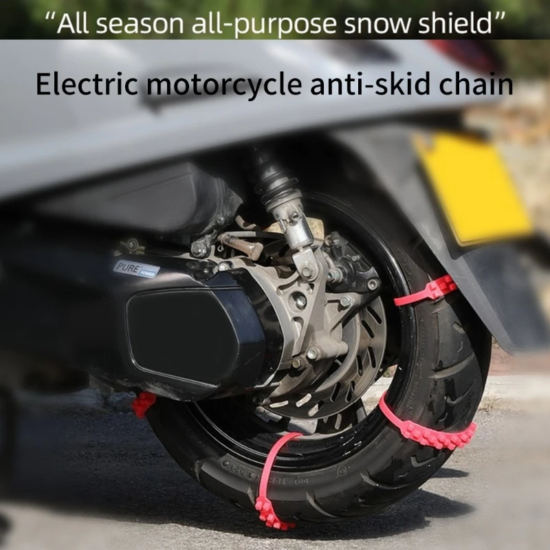 10Pcs Anti Snow Chains Emergency Tyre Wheel Cable Adjustable Anti-Slip Snow Tire Chains for Car SUV Anti Skid Cable Tie D7YA