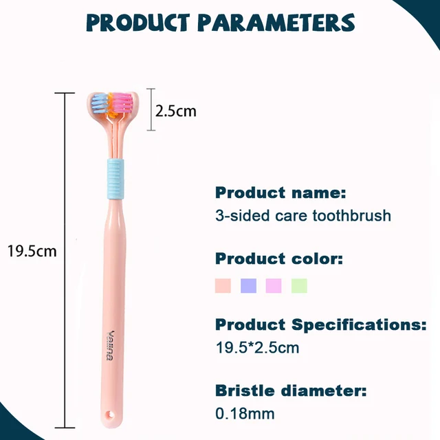 Three Sided Soft Hair Tooth Toothbrush Adult Toothbrush Ultra Fine Soft Bristle Oral Care Safety Teeth Brush for Oral Health Cle 6