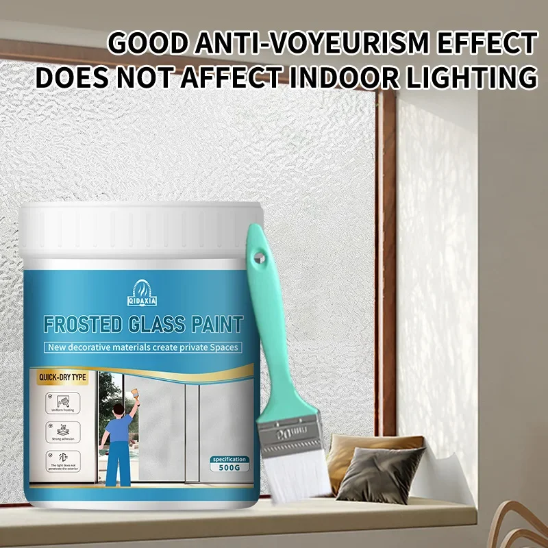 Frosted Matte Glass Paint - Bathroom Window Transformative Water-Based Coating