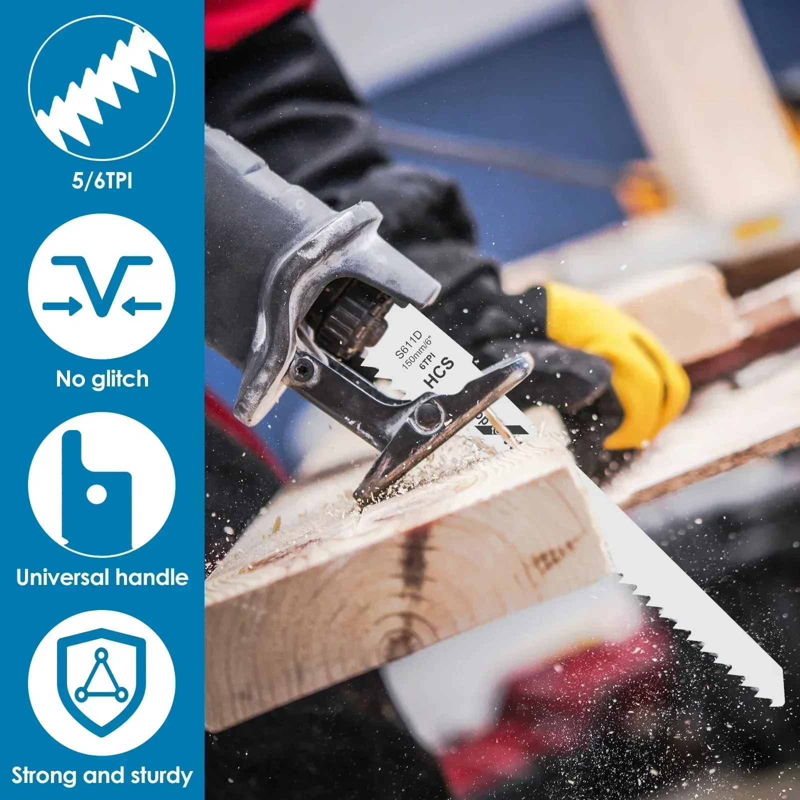 Reciprocating Saw Blade 6/9 Inch 6/5TPI High Carbon Steel Pruning Saw Blade Sharp Fast Cutting Woodworking Tool 12Pcs jig saw blades reciprocating saw blades circular saw blade hacksaw blade scroll saw blades