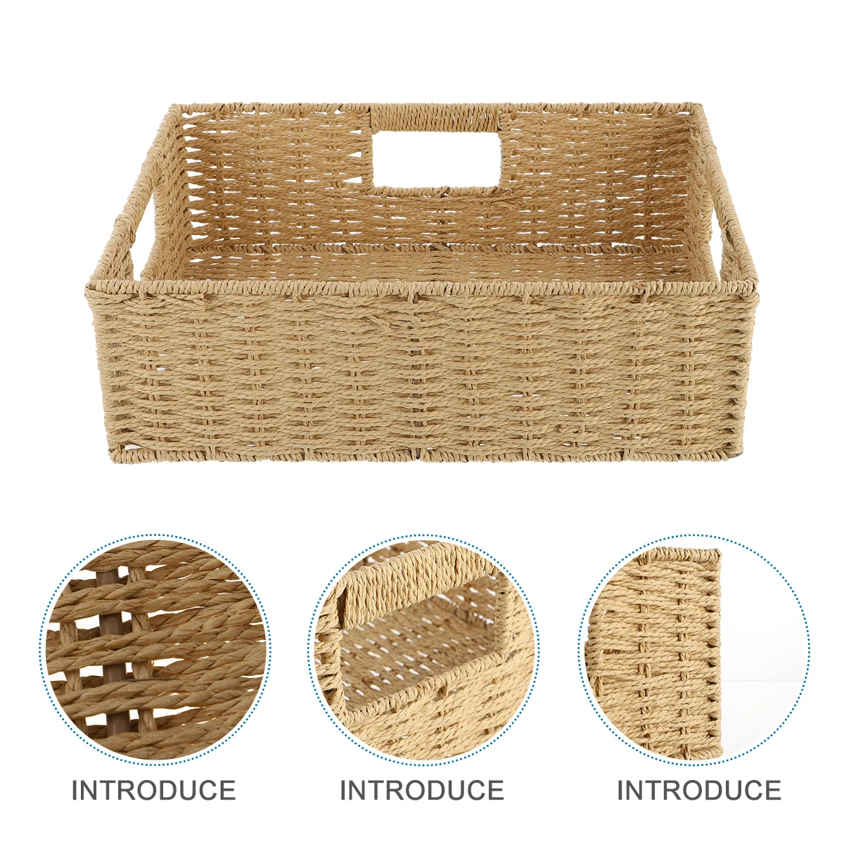 Rattan Weaving Hand Carry Storage Basket Laundry Container Desktop Basket Storage Bucket Home Storage Baskets ganization 5