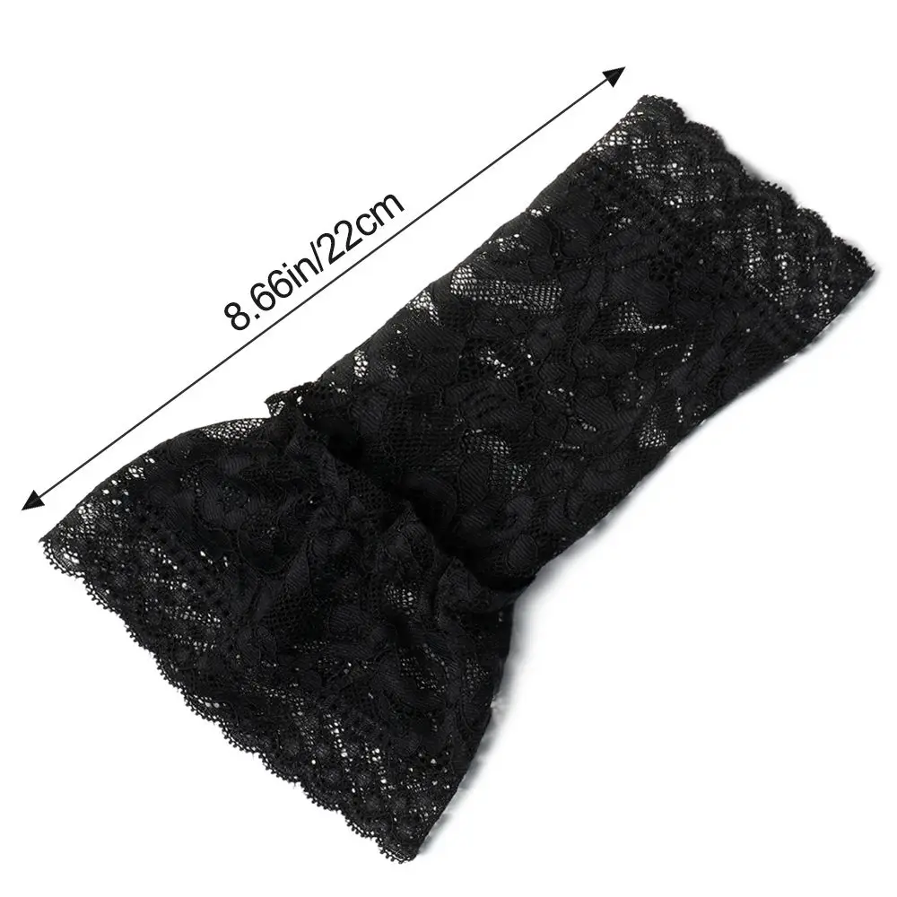1Pair Sun Protection Gloves Sweater Decorative Scar Cover Detachable Sleeve Cuffs Ruffles Elbow Sleeve Fake Sleeve Lace Cuffs