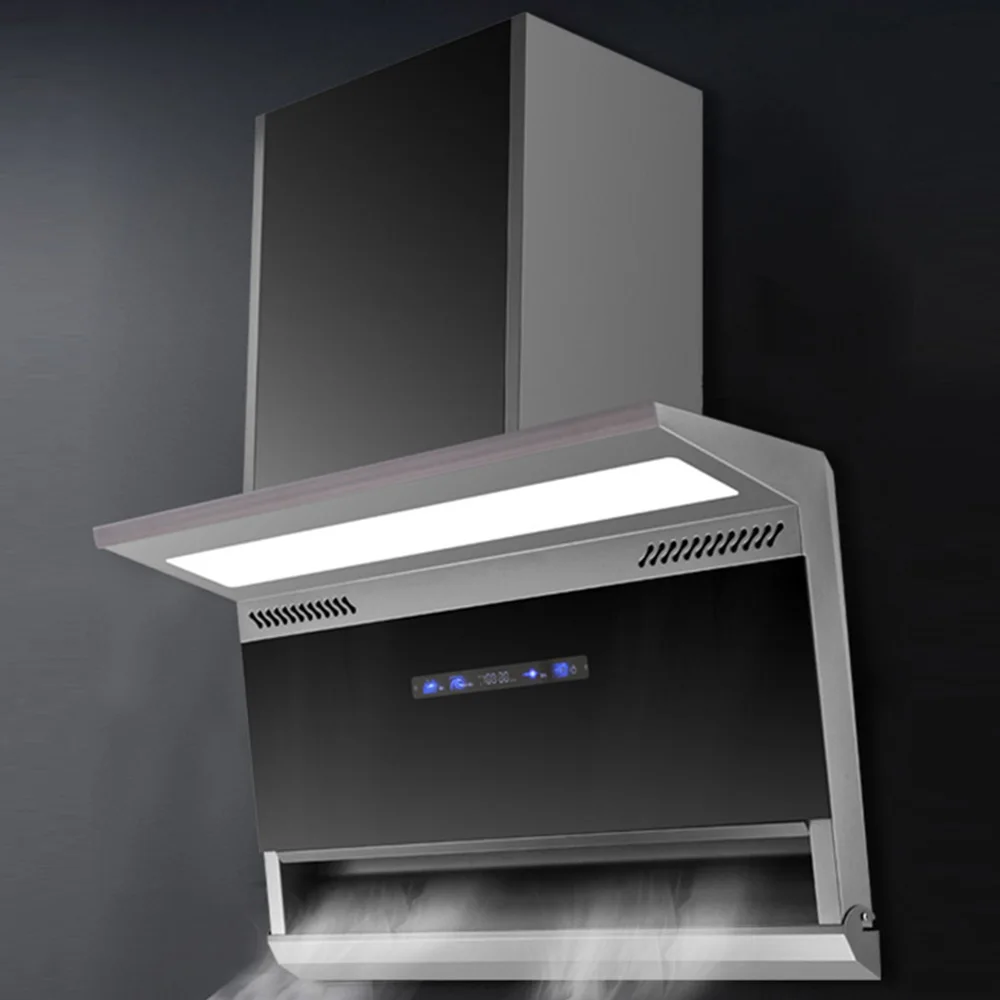 Household Large Suction Kitchen Extractor Hood Automatic Cleaning Range Hood Exhaust Campana Extractora