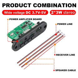 Wireless Bluetooth Audio Decoder Board with Built-in Amplifier and MP3 Playback (6W No remote control)