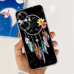 Beautiful Flower Painted Soft Clear Phone Case - Elegant Bumper Cover and Protective  with Stylish Design for Realme C55 (Case - c69)