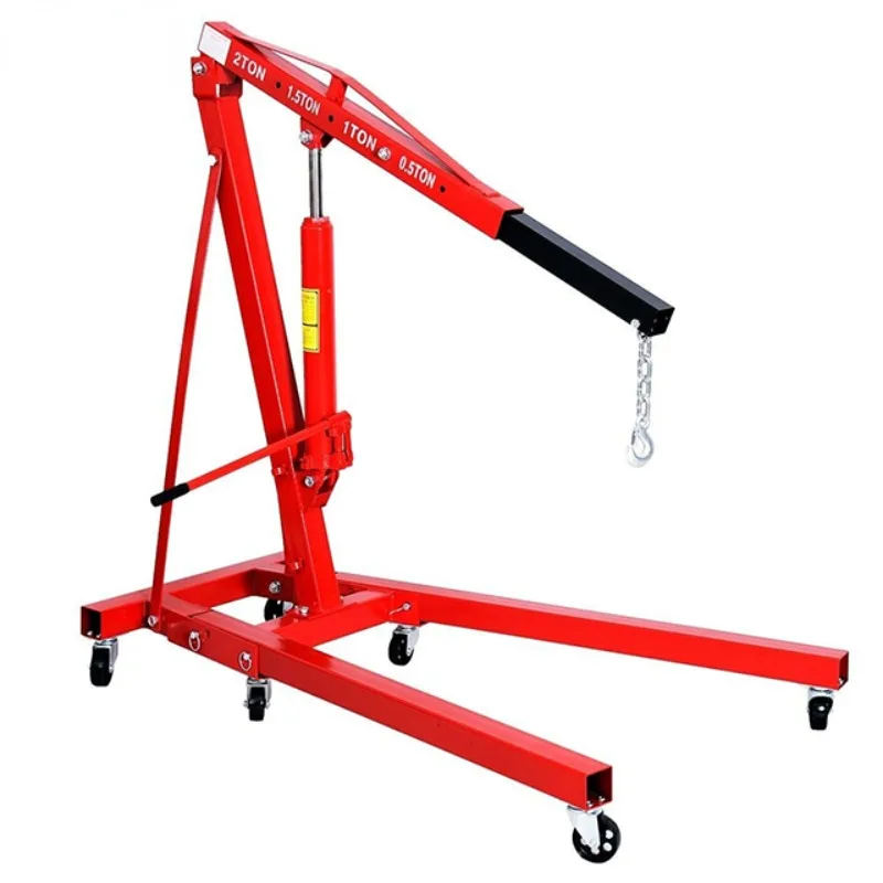 Vehicle Tools 2t Folding Hydraulic Jack Long Single Arm Handle Fixed Hydraulic Jack Engine Crane