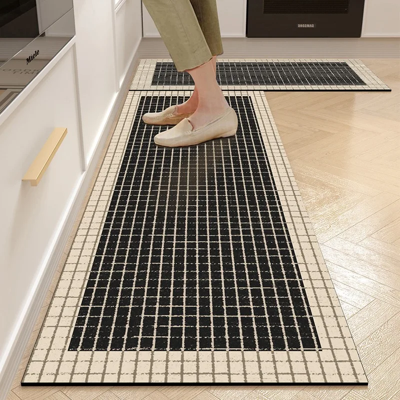 Carpet for Kitchen American Style Anti-slip Oil-proof Floor Mat Pvc Leather Waterproof Foot Mats Long Strip Home Decoration Rug 3