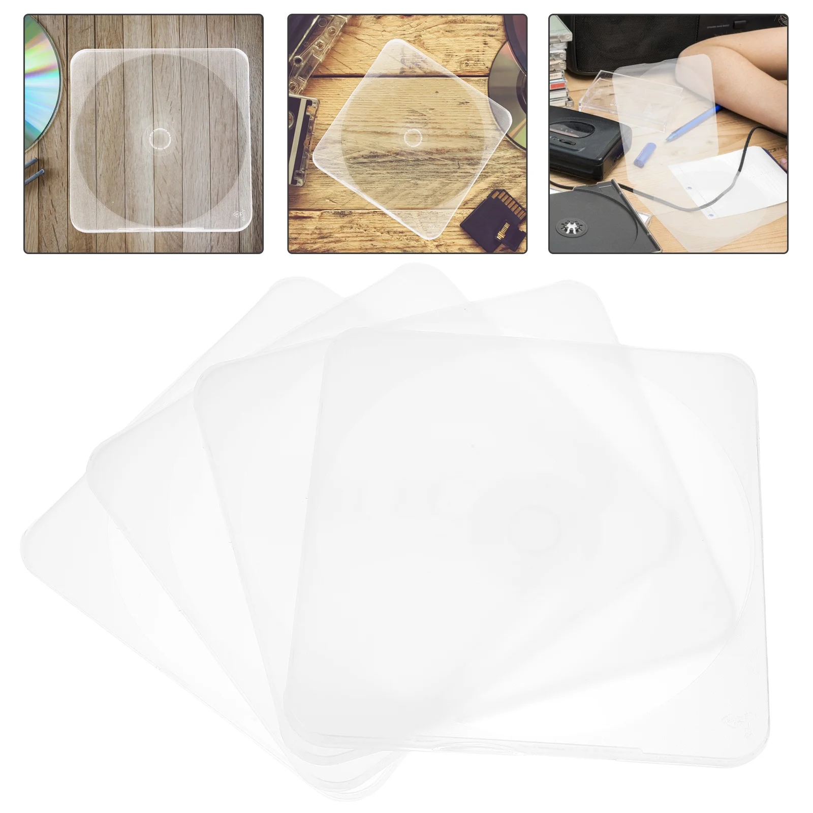 

4 Pcs CD Case Clear Cases Portable Plastic Travel Jewelry Box for CDs DVD Storage Boxes