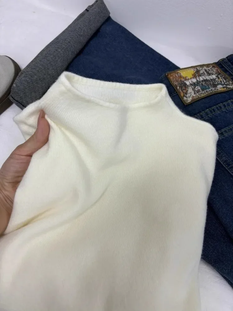 New Elegant Knitted Semi-turtleneck Knitted Long Sleeve Women's Sweater Fashion Casual Bottom Shirt Knitwear