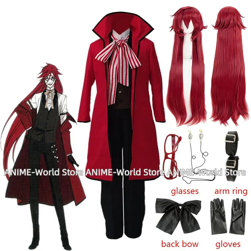 Anime-Black-Butler-Death-Shinigami-Grell-Sutcliff-Cosplay-Costumes