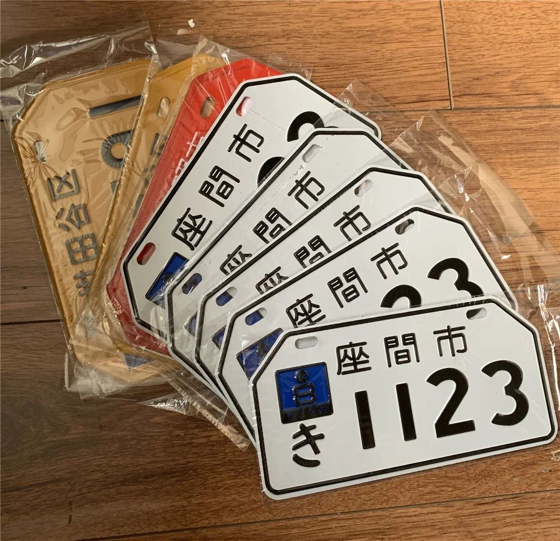 1pcs For Universal 666-8888 Car Numbers Retro Japanese License Plate Aluminum Tag Racing Car Modification Enthusiast Personality