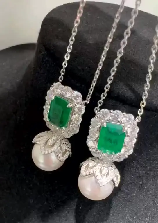 Серьги и ожерелье из стерлингового серебра 925 пробы выращенный в лаборатории