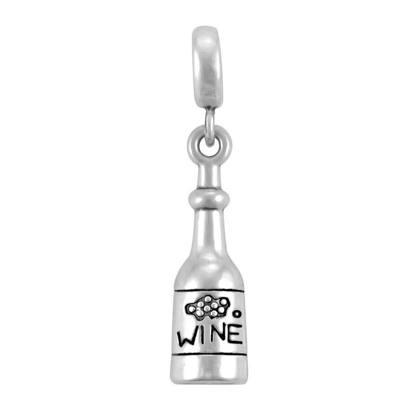 

Silver Color Wine Bottle Charm Pendant Fit Pandora Charms Bead Bracelets Making For Women Jewelry Handmade SPP188