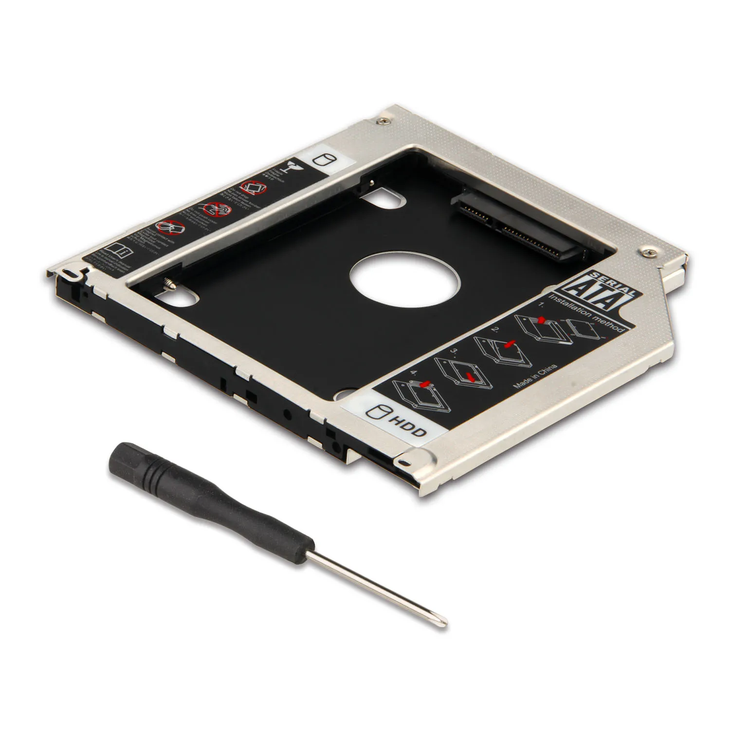 9.5MM Slim HDD Enclosure Optibay for AP Pro Unibody 13' 15' 17' A1278 A1286 466 470 985 991 990 371 373 374 2nd HDD Caddy