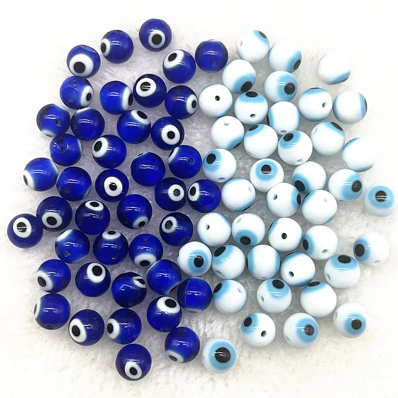 6mm 8mm 10mm Glass Beads Evil Eye Beads for Jewelry Making DIY Handmade Bracelets Accessories glass beads