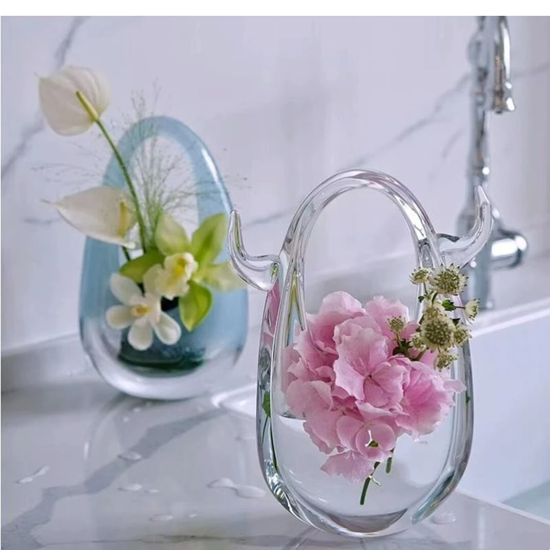 

Transparent Water Drop Glass Vase, Desktop Decorative Vase, Living Room Flower Arrangement, Bag Modeling, Hydroponic Flower Pot