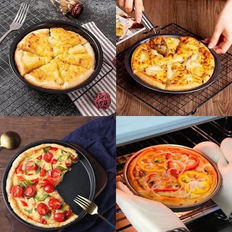 Pizza Pan Baking Oven Tray Mold Carbon Steel Non Stick Pizza Pan Kitchen Tool Accessories 6/7/8/9 Inch