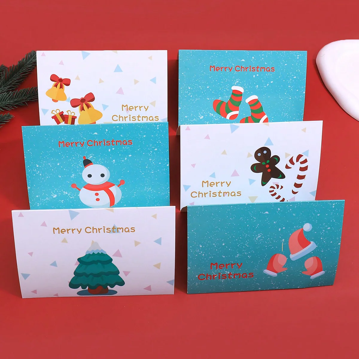 6pcs/set Christmas greeting card envelope set, for blessings and holiday invitations to teachers, friends, and classmates