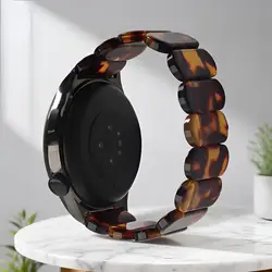 Stylish Elastic Resin Strap Bracelet for Smartwatches - Unisex Design (Ink brown)