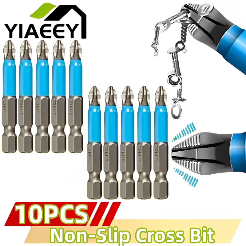 5/10Pcs 50mm PH2 Cross Bit Drill Head Screwdriver Bits Hand Tools Anti