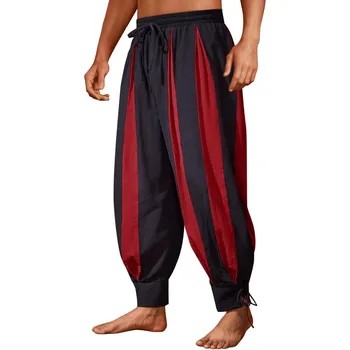 Pantaloni da Pirata Medievale da Uomo Runcati, Stile Rinascimentale Vichingo, Costume di Halloween in Cotone, Pantaloni Harem Coloniali