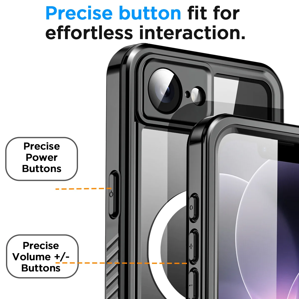 Durable IP68 Waterproof Metal Phone Case with Magsafe Magnetic Cover