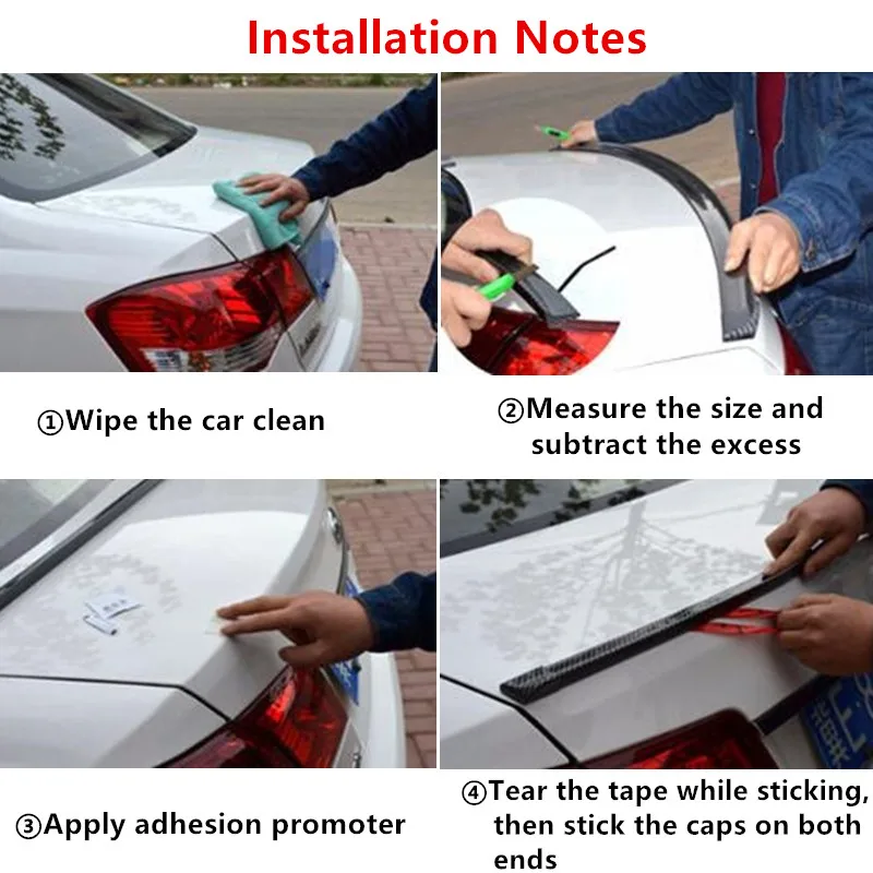 1.5M Auto-Styling 5D Spoiler In Fibra di Carbonio Styling FAI DA TE Refit Spoiler Universale Per BMW Toyota Honda KIA Hyundai Opel Mazda - immagine 4