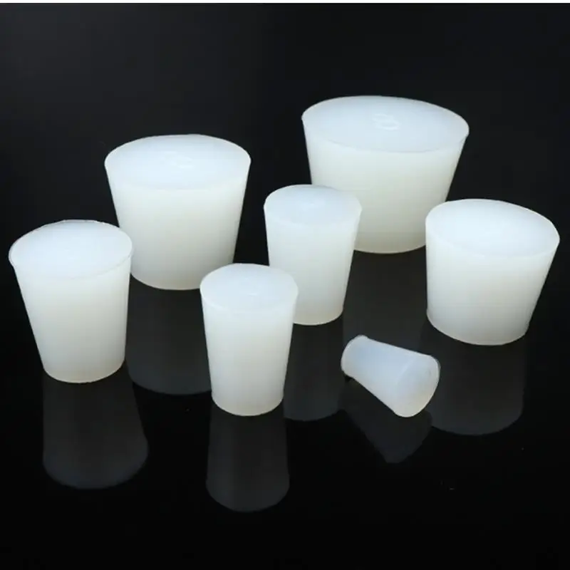Home Brew Wine Stoppers Silicone Plug With 8mm Hole For Airlock Valve Bubbler Fermentation Exhaust Valve Silicone Rubber Plug airlock stopper