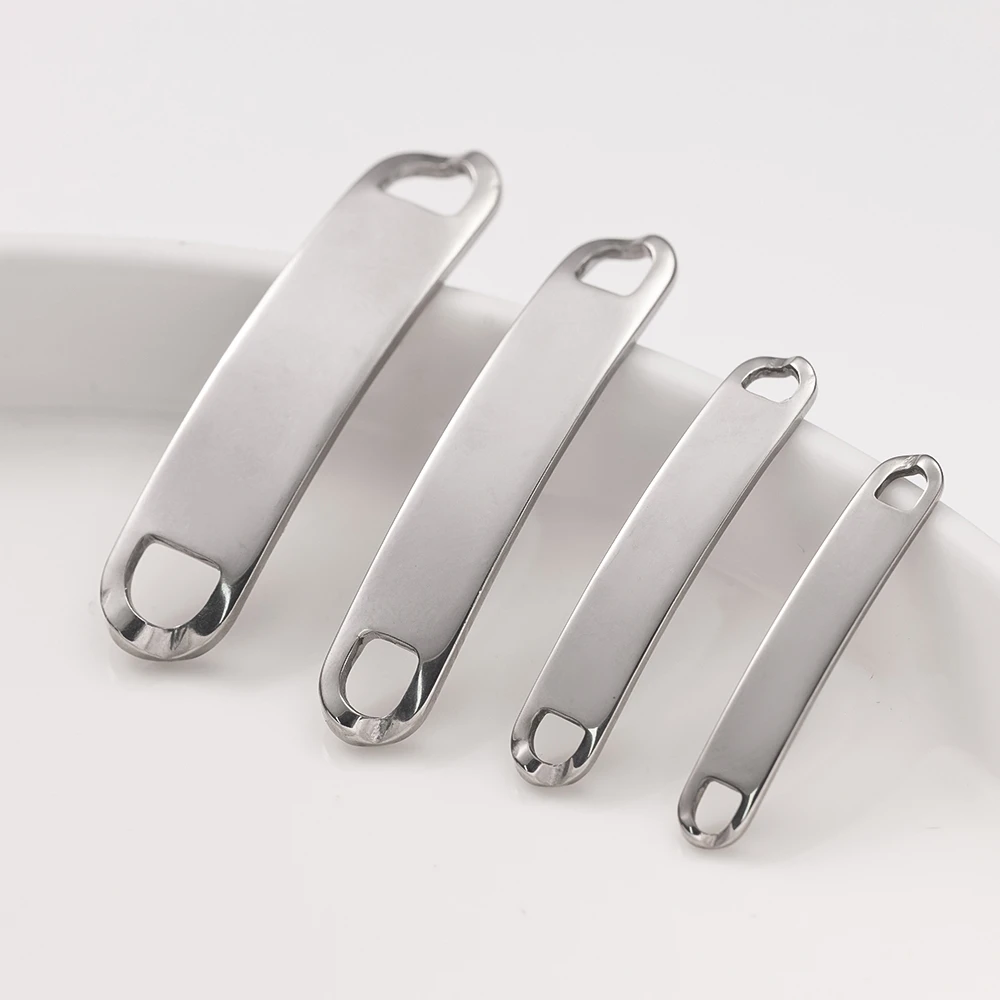 20 Stück Edelstahl Blanko Rechteck Verbinder Tags für DIY Armbänder Halsketten Schmuckzubehör Zubehör Erkenntnisse