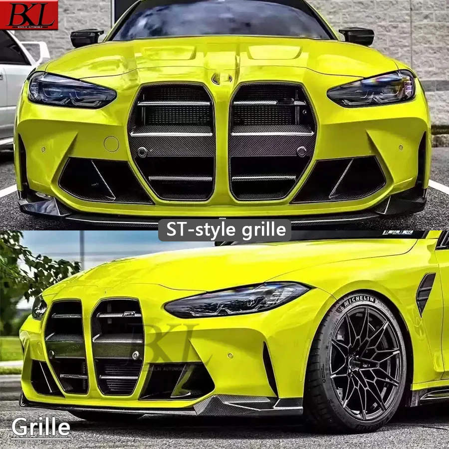 For BMW M3 G80 M4 G82 G83 racing grille Carbon fiber grille front bumper air vents grille frame body kit