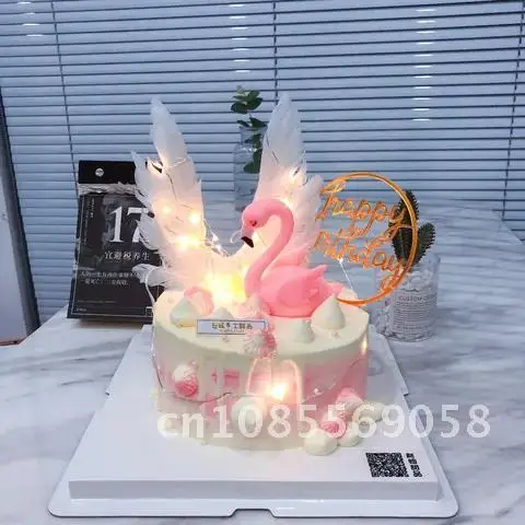 

Cake Topper Angel Wings Decoration Happy Birthday Party Supplies Kids Wedding Decorating Baby Shower Angel