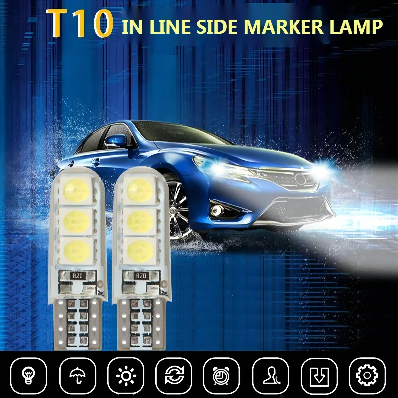 T10 W5W Car LED Bulb Turn Signal Light Auto Interior Dome Reading Light License Plate Super Bright White 12V Signal Lamp
