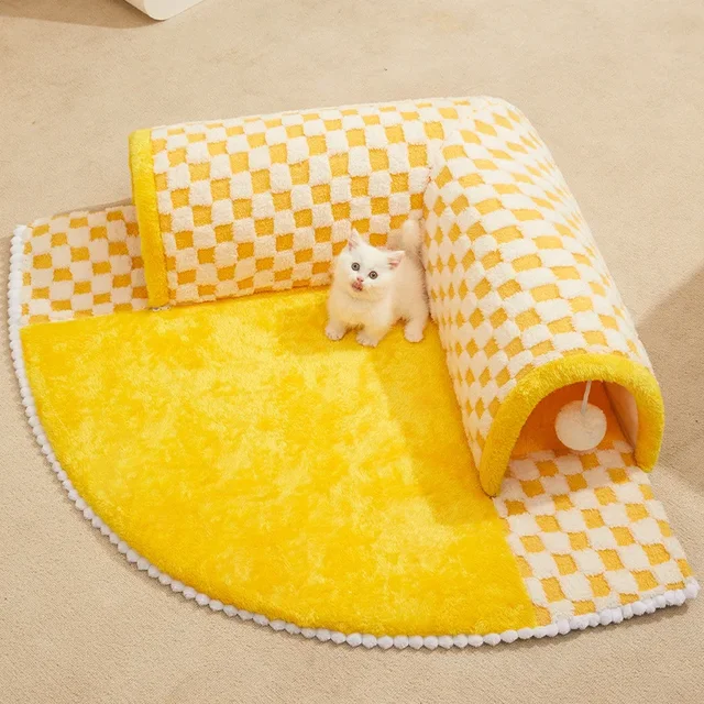 Cat Bed Can Play Cat Tunnel Dog House Bed Kitten Dog Basket Bed Cute Cat House Home Mat Pet Kennel Products Cama Para Gatos 4