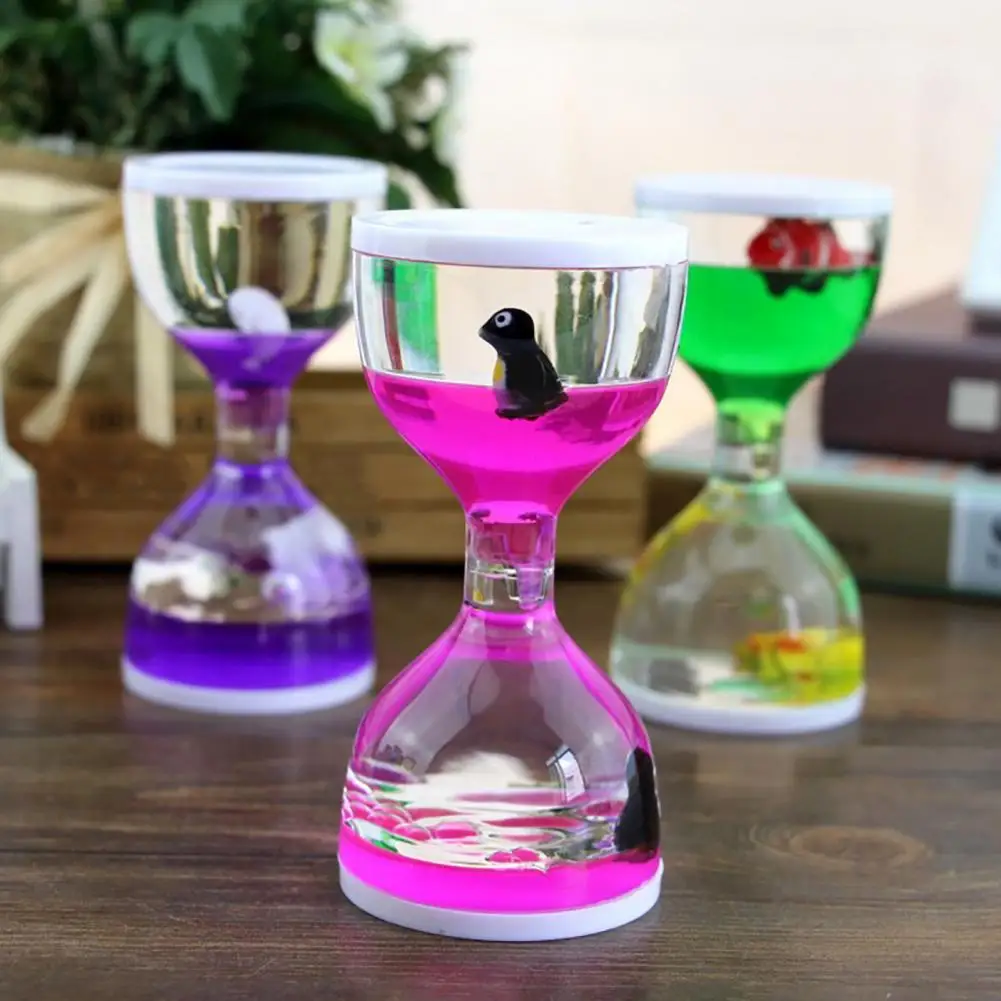 Liquid Hourglass Sand Timer Relief Stress Lovely Satisfying Sensory Oil Drop Timer Oil Hourglass Christmas Gifts Home Decoration 4