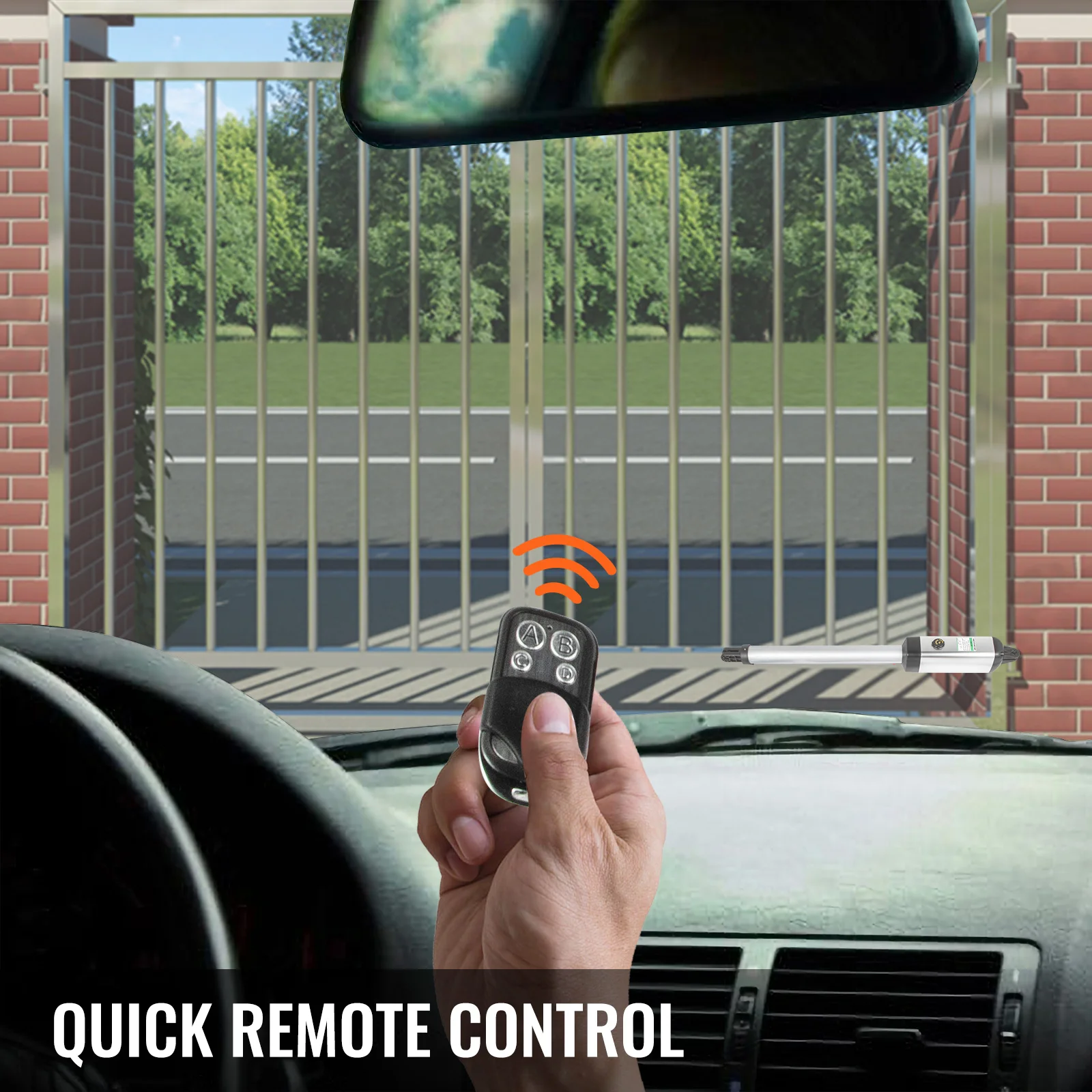 VEVOR 1PC Electric Gate Opener Single Swing Gate Opener 551lb Remote Control Automatic Openers W/ Remote Complete Push/Pull
