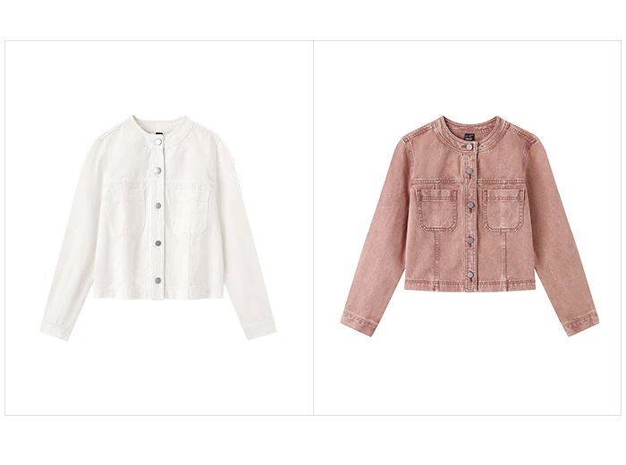 Denim Jacket Women Short Style Small And Taller Spring New Retro Round Neck Jacket Casual And Versatile Coats