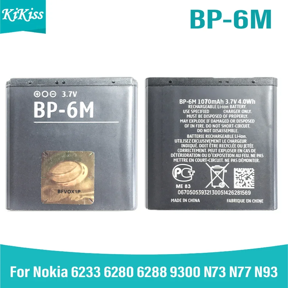 Bp-6M Bp6M Bp 6M Batteria Del Telefono Cellulare Per Nokia N93 N73 9300 6233 6280 6282 3250 6151 6234 6288 9300I N77 N93S