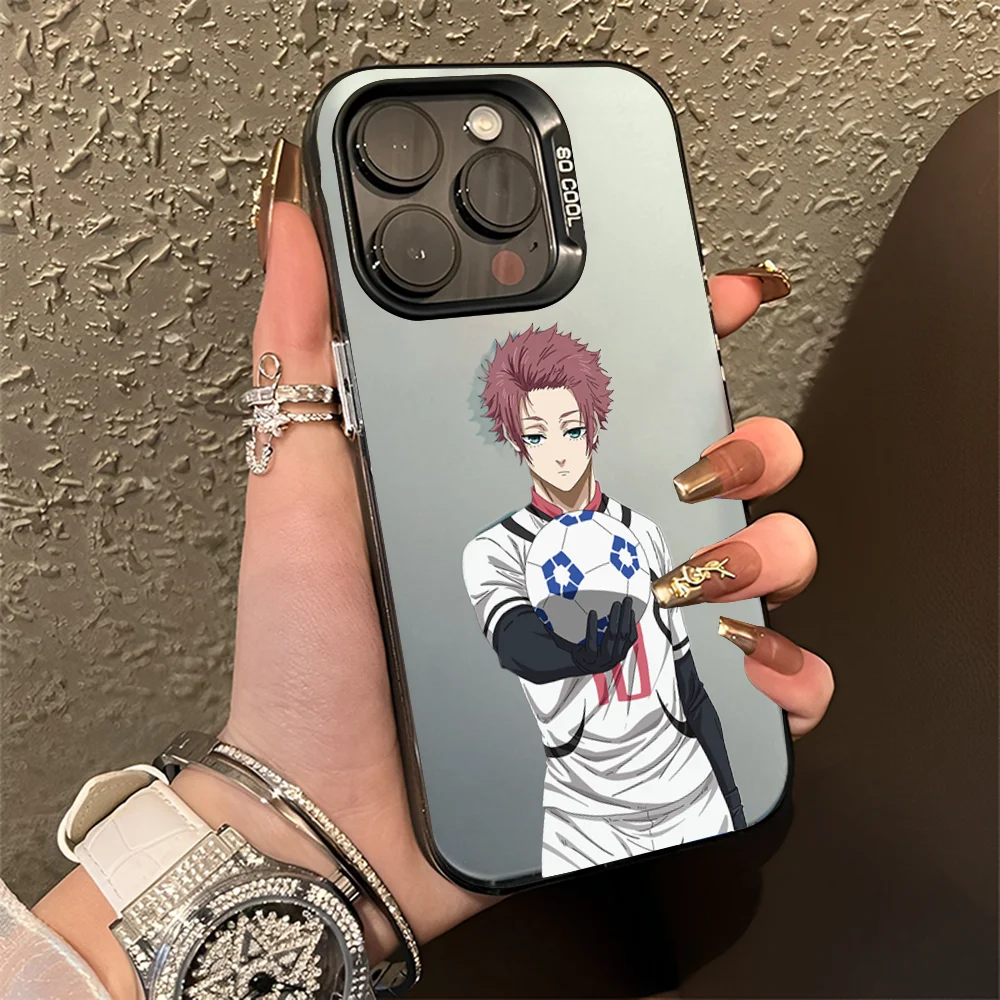 Itoshi Sae B-Blue L-Lock Anti-Fall Black Matte Hard Bumper Phone Case