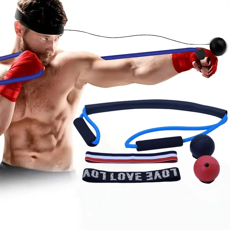 5pc Boxing Speed Ball Sanda Muay Thai Boxing Training Rope Elastic Band Resistance Rope Training Kick Combination