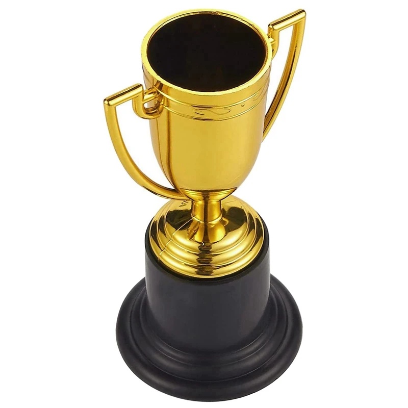 40PCS Mini Plastic Gold Cups Trophies For Party Children Early Learning Toys Prizes Children's Holiday Trophy Reward