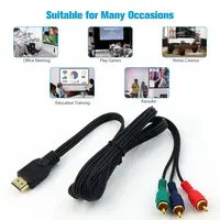 Hot 3ft 1m HDMI-compatible Male to 3 RCA Video Audio AV Adapter Cable 3RCA Stereo Converter Component for TV Set-Box DV DVD PC - Image 2